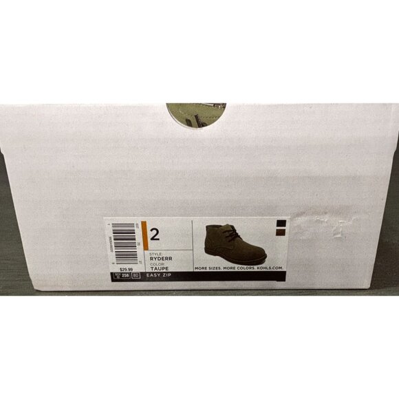 Sonoma Boys Ryderr Taupe Lace-Up Easy Zip Boots Size 2 Durable Suede - Picture 8 of 8